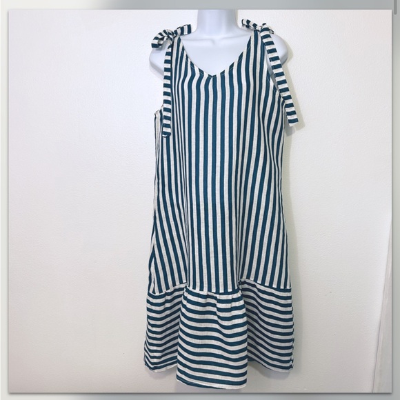 Francesca Bettini Womens Size XSmall Striped Linen Dress - Picture 3 of 11